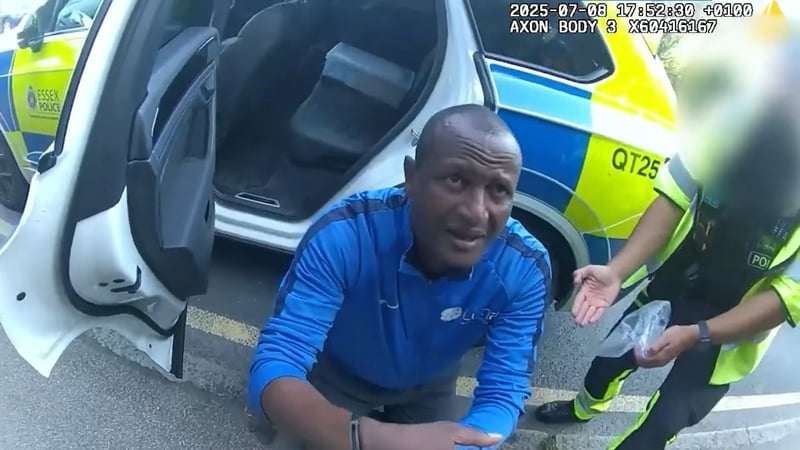 Screengrab taken from body-worn video in July showing the arrest of Hadush Gerberslasie Kebatu