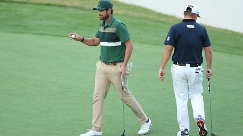Nacho Elvira on the 18th green
