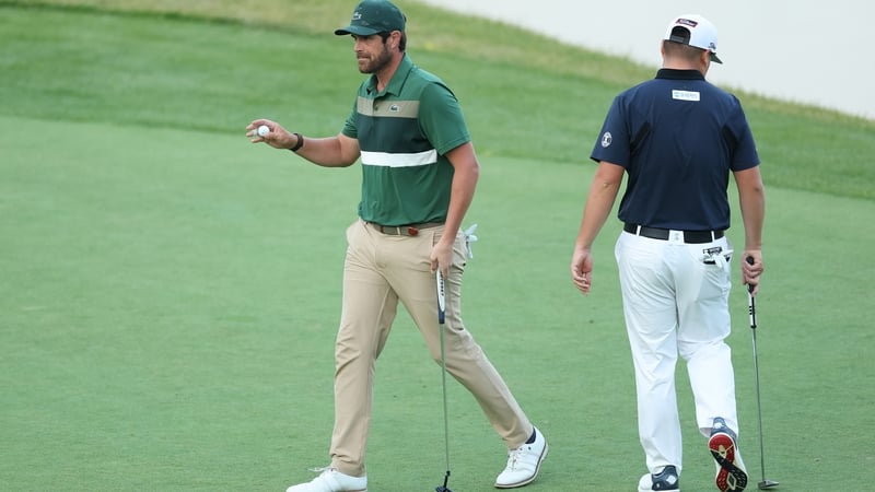 Nacho Elvira on the 18th green