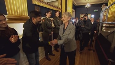 Catherine Connolly arrives at Dublin Castle