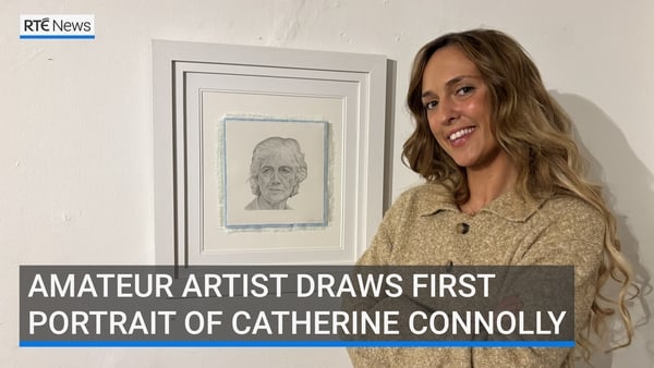 Limerick artist draws first portrait of president-elect Catherine Connolly