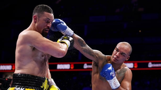 LONDON, ENGLAND - OCTOBER 25: Fabio Wardley punches Joseph Parker during the Heavyweight fight between Joseph Parker and Fabio Wardley on the "All or Nothing" Fight Night at The O2 Arena on October 25, 2025 in London, England. (Photo by Richard Pelham/Getty Images)