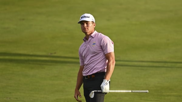 IVANS, UTAH - OCTOBER 25: Michael Brennan at the 16th hole during the third round of Bank of Utah Championship at Black Desert Resort on October 25, 2025 in Ivans, Utah. (Photo by Tracy Wilcox/PGA TOUR via Getty Images)
