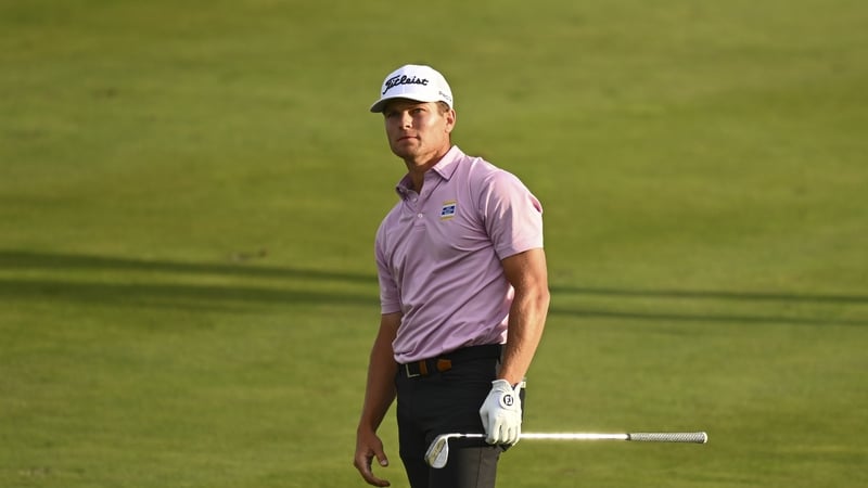 Michael Brennan is leading in his first PGA Tour start as a professional
