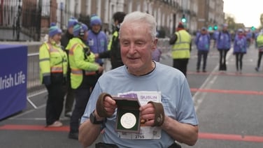 Man, 85, presented with medal in recognition of participation in 42 marathons