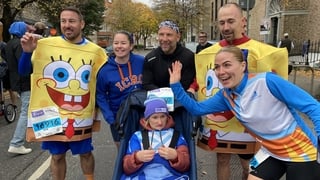 Marathon runners competing for charitable causes