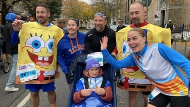Marathon runners competing for charitable causes