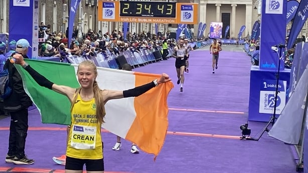 19-year old Lauren Crean was the first Irish woman across the line