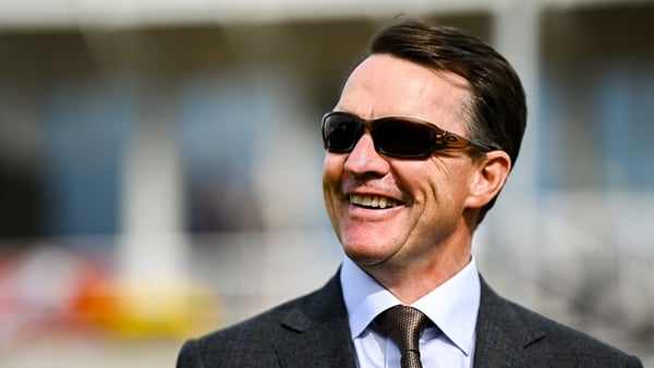 13 September 2025; Trainer Aidan O'Brien after sending out Benvenuto Cellini to win the KPMG Champions Juvenile Stakes during day one of the Irish Champions Festival at Leopardstown Racecourse in Dublin. Photo by Seb Daly/Sportsfile