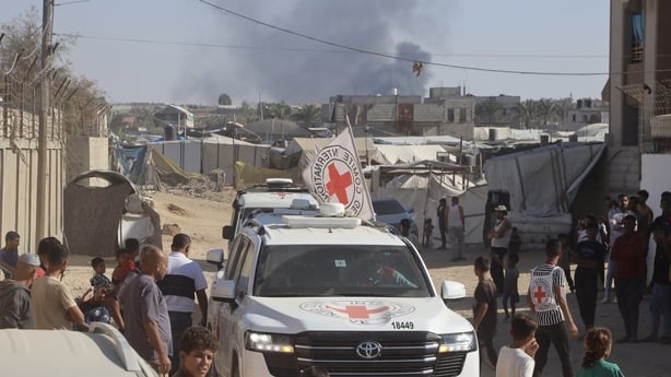Search operations continue in the Gaza Strip to locate and recover the bodies of Israeli captives as part of the cease-fire and prisoner-hostage exchange deal between Hamas and Israel on October 26, 2025. Representatives from Hamas' armed wing, the Izz al-Din al-Qassam Brigades, and the Internationa