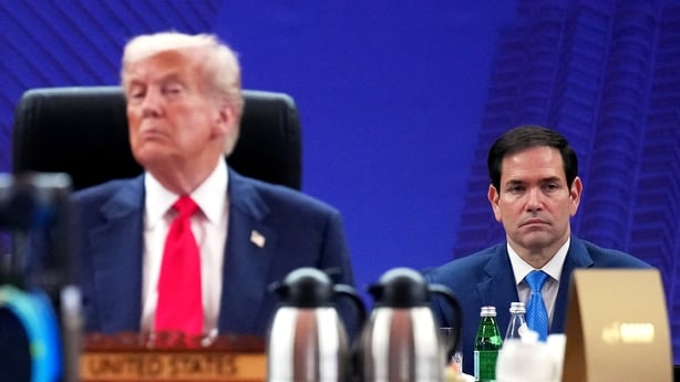 U.S. President Donald Trump and Secretary of State Marco Rubio attend the 13th ASEAN-United States summit at Kuala Lumpur Convention Centre on October 26, 2025 in Kuala Lumpur, Malaysia. Trump is in Malaysia for the Association of Southeast Asian Nations (ASEAN) summit, and will next travel to Japan