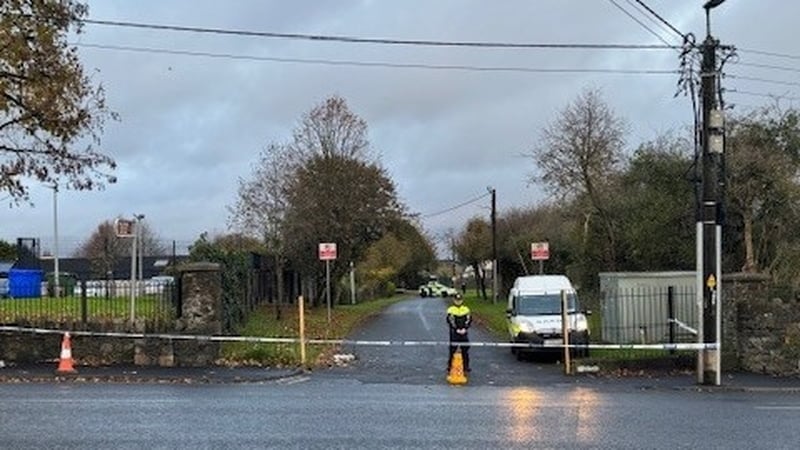 The scene at Magee Terrace in Kildare town has been sealed off