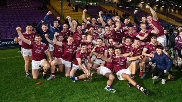 26 October 2025; St Martin's players celebrate with the cup after the Wexford County Senior Club Hurling Championship final match between St Martin's and Rathnure at Chadwicks Wexford Park in Wexford. Photo by Matt Browne/Sportsfile