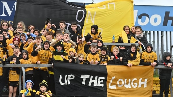 26 October 2025; Loughmacrory supporters during the Tyrone County Senior Club Football Championship final match between Loughmacrory and Trillick at O'Neills Healy Park in Omagh, Tyrone. Photo by Oliver McVeigh/Sportsfile