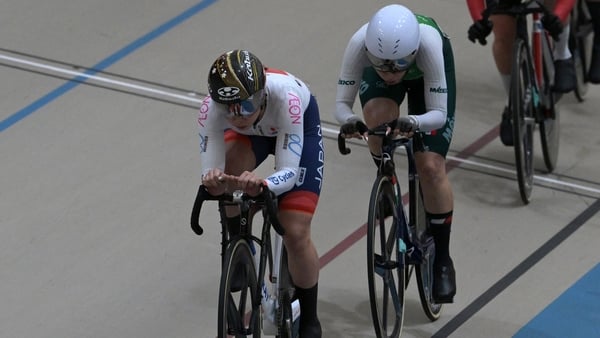 Lara Gillespie compete in the women's points race 25km event final at the 2025 UCI Track World Championships,