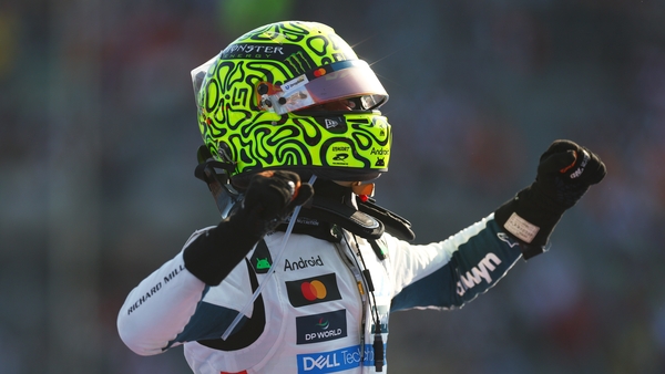 MEXICO CITY, MEXICO - OCTOBER 26: Race winner Lando Norris of Great Britain and McLaren celebrates on arrival in parc ferme during the F1 Grand Prix of Mexico at Autodromo Hermanos Rodriguez on October 26, 2025 in Mexico City, Mexico. (Photo by Clive Rose