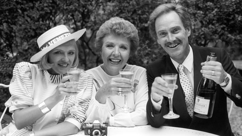 Tony Adams, right, with Noele Gordon and Jane Rossington from Crossroads