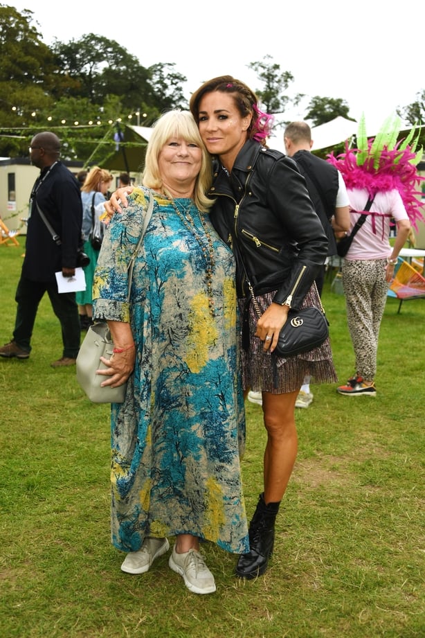 READING, ENGLAND - JULY 24: Christine Flack and Natalie Pinkham attend Flackstock Festival 2023, a celebration of Caroline Flack's life dedicated to bringing awareness to mental health issues and raising vital funds for mental health charities, at Englefield House on July 24, 2023 in Reading, Englan