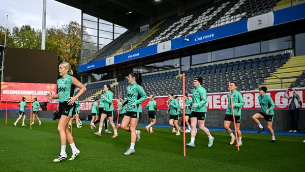 Denise O’Sullivan during a Republic of Ireland women training session at The King Power at Den Dreef Stadium in Leuven, Belgium