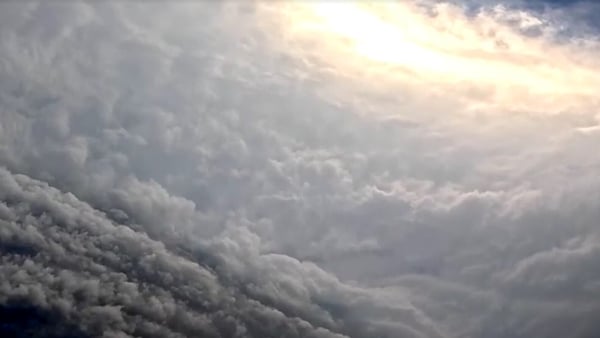 A screenshot shows views from inside the eye of Hurricane Melisa