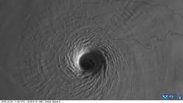 Satellite footage shows Hurricane Melissa crossing over Jamaica