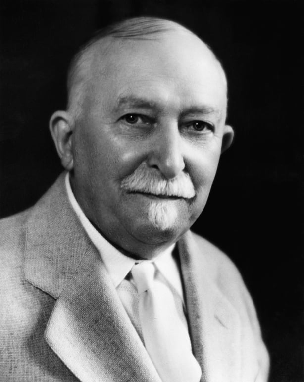 A black and white portrait of Dr. John Harvey Kellogg
