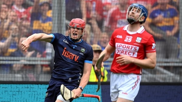 20 July 2025; Tipperary goalkeeper Rhys Shelly celebrates late in the GAA Hurling All-Ireland Senior Championship final match between Cork and Tipperary at Croke Park in Dublin. Photo by Stephen McCarthy/Sportsfile
