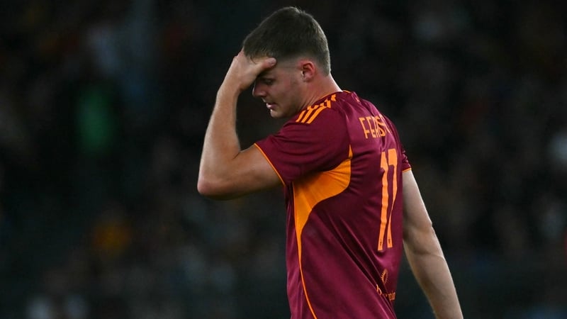 Evan Ferguson was substituted early in Roma's Serie A clash against Parma