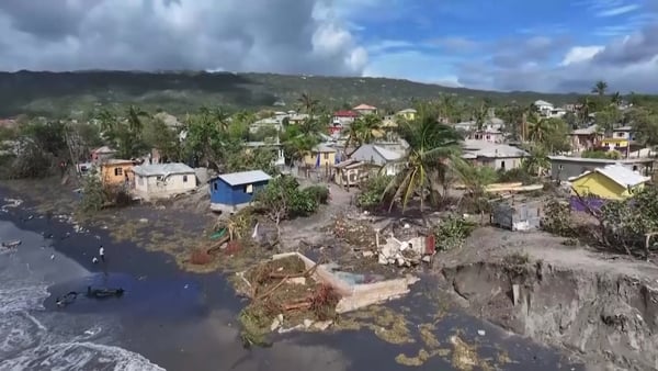 Drone captures damage left by Hurricane Melissa in Jamaica fishing village