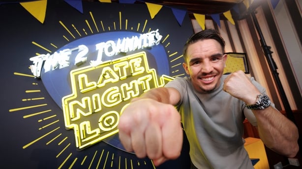 Michael Conlan pretends to throw a punch