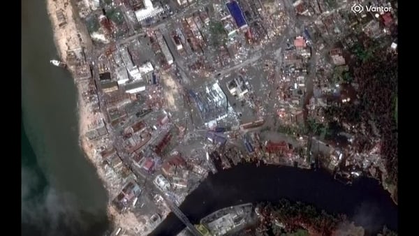 Satellite images of Jamaica before and after Hurricane Melissa