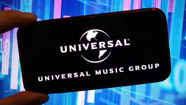 Universal Music Group Logo displayed on an iphone