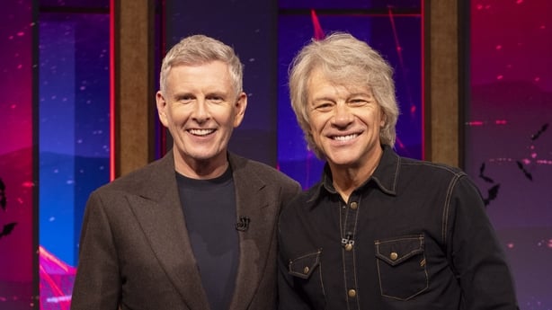 Jon Bon Jovi with Patrick Kielty on the set of The Late Late Show