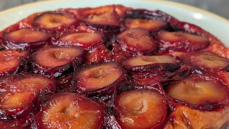 Alex Petit's plum tarte tatin with a vanilla & cinnamon crème fraiche