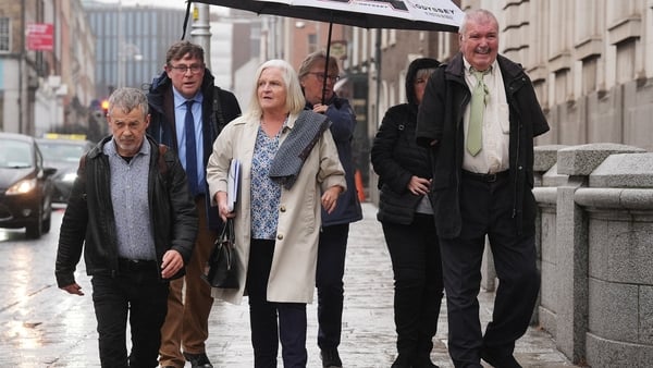 Members of the Irish Thalidomide Association arriving at Government Buildings, Dublin