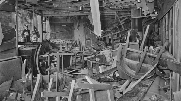 The aftermath of the Mulberry Bush pub bombing in Birmingham in November 1974