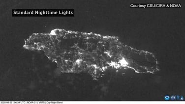 Satellite imagery shows power outage after Hurricane Melissa hit Jamaica