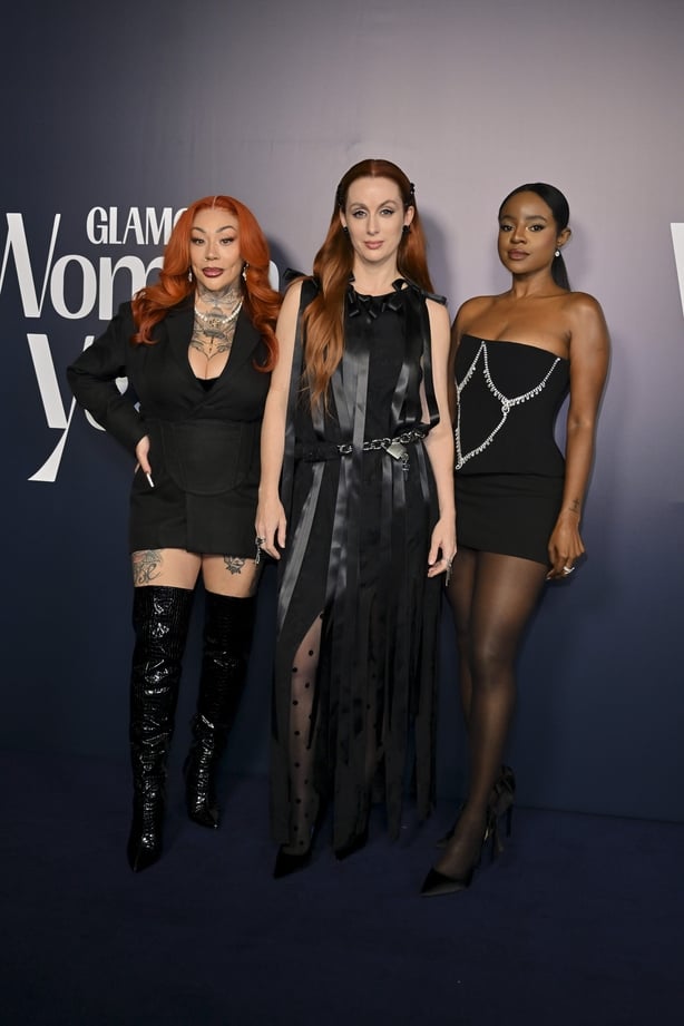 LONDON, ENGLAND - OCTOBER 30: (L to R) Mutya Buena, Siobhán Donaghy and Keisha Buchanan attend the Glamour Women Of The Year Awards 2025 at 180 Studios on October 30, 2025 in London, England. (Photo by Jed Cullen/Dave Benett/Getty Images)