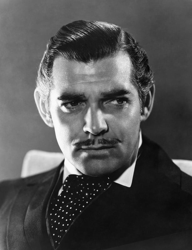 A black and white photo of Clark Gable