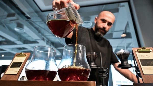 Barista Serkan Sagsoz, co-founder of Julith Coffee, prepares Nido 7FC Panama coffee that costs 3600 AED