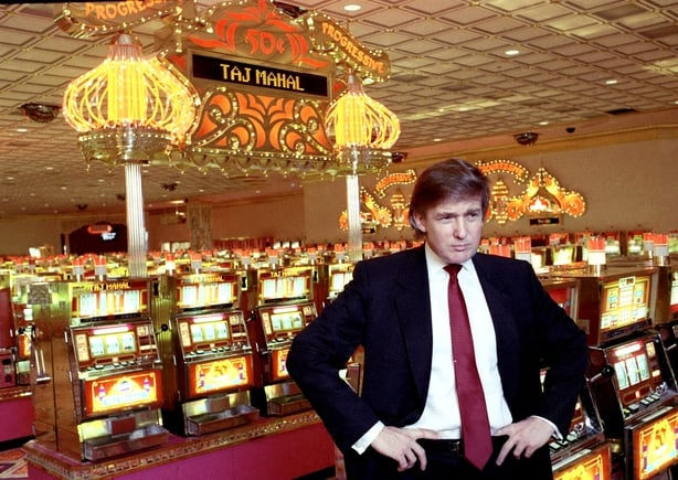 Atlantic City, N.J.: Donald J. Trump inside the casino of his new venture, Trump Taj Mahal in Atlantic City, New Jersey on March 16, 1990.
