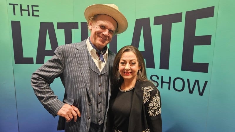 Actor and musician John C Reilly pictured with Sandy Kelly at the recent The Late Late Show Country Special