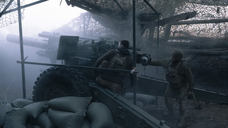 Ukrainian artillerymen defend a position near Pokrovsk in mid-October