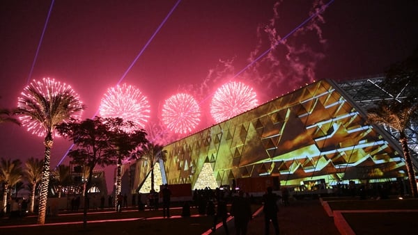 Fireworks light up the sky during the opening ceremony of the Grand Egyptian Museum (