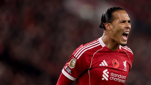 Virgil van Dijk of Liverpool during the Premier League match between Liverpool and Aston Villa at Anfield on November 01, 2025 in Liverpool, England.