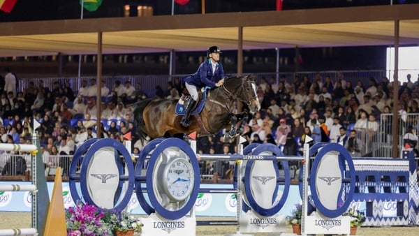 Denis Lynch competing in the five-star Longines Global Champions Tour Grand Prix of Riyadh in Saudi Arabia