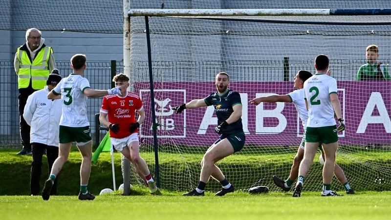 Baltinglass keeper Mark Jackson protests after Ronan Kelly scores for Athy
