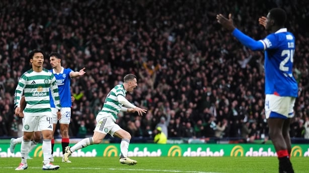 Celtic's Callum McGregor after scoring against Rangers in 2025 Scottish League Cup semi-final