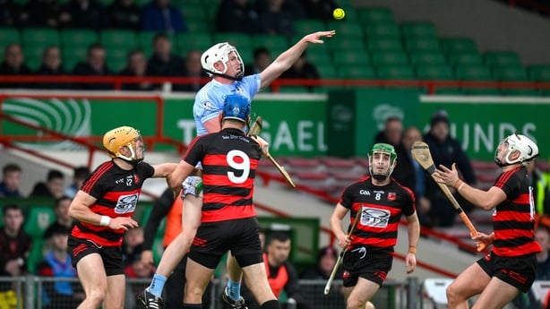 2 November 2025; JJ Carey of Na Piarsaigh in action against Paddy Leavy of Ballygunner during the AIB Munster GAA Hurling Senior Club Championship quarter-final match between Na Piarsaigh and Ballygunner at TUS Gaelic Grounds in Limerick. Photo by Brendan Moran/Sportsfile