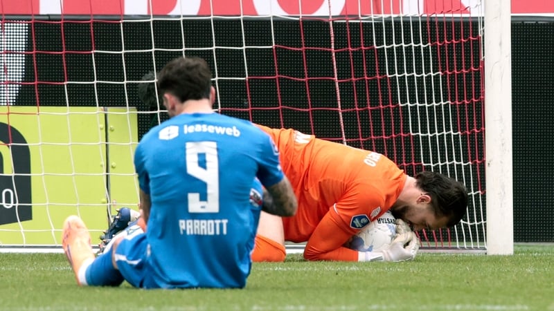 Troy Parrott missed from the spot for the second time in a row in a league game in his side's 1-0 win over Sparta Rotterdam